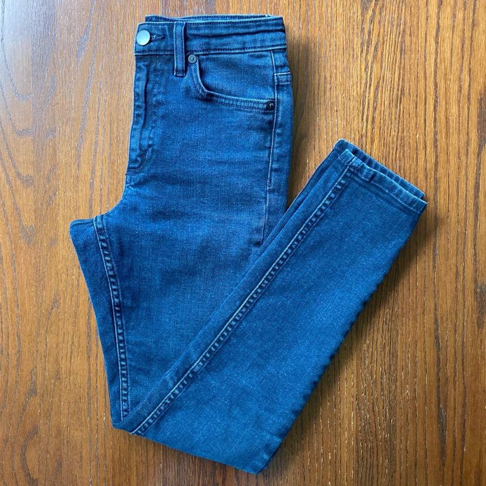 COS High Rise Skinny Fit Cropped Leg Blue Jeans